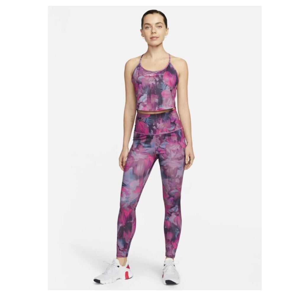 NIKE Women's One Dri-FIT Crop Tank Top Size L Cosmic Fuchsia Pink NWT